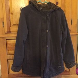 Eddie Bauer Sherpa lined Suede Look Fabrec Jacket